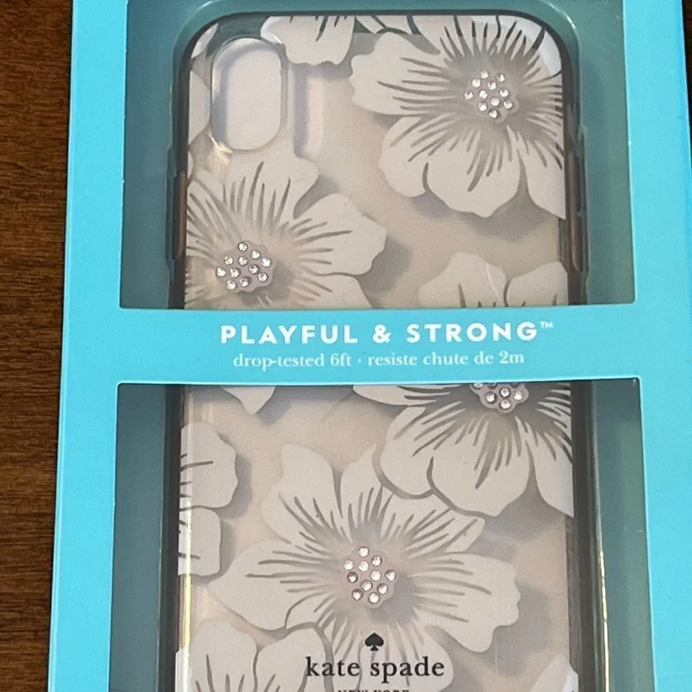 New in Box Kate Spade iphone 6.1 case floral with crystals